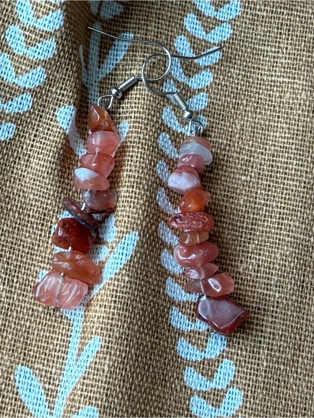 Orange Carnelian Chip Necklace - Polished Natural Stone